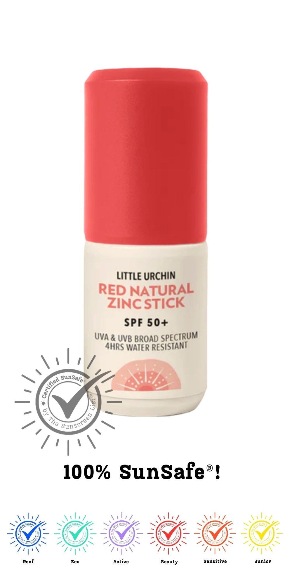 Red Naturally Coloured Zinc Stick SPF 50, 20g
