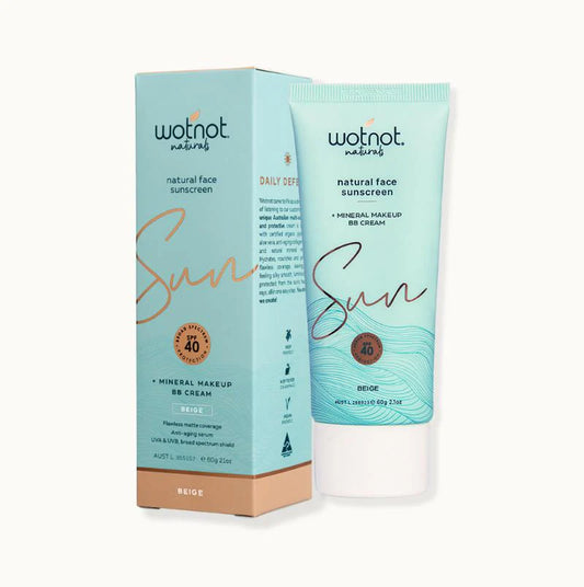 Wotnot Naturals BB Cream + Applicator Set - Mineral Face Sunscreen SPF 40+