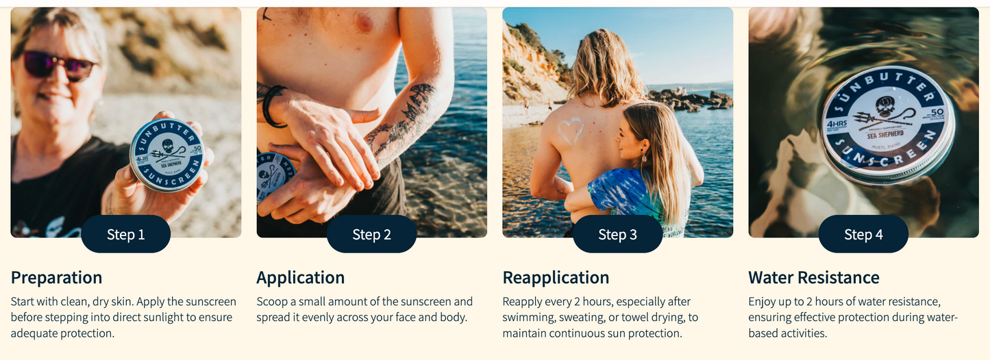 Sea Shepard x SunButter Zinc Sunscreen SPF 50, 70g - SunSafe® Certified