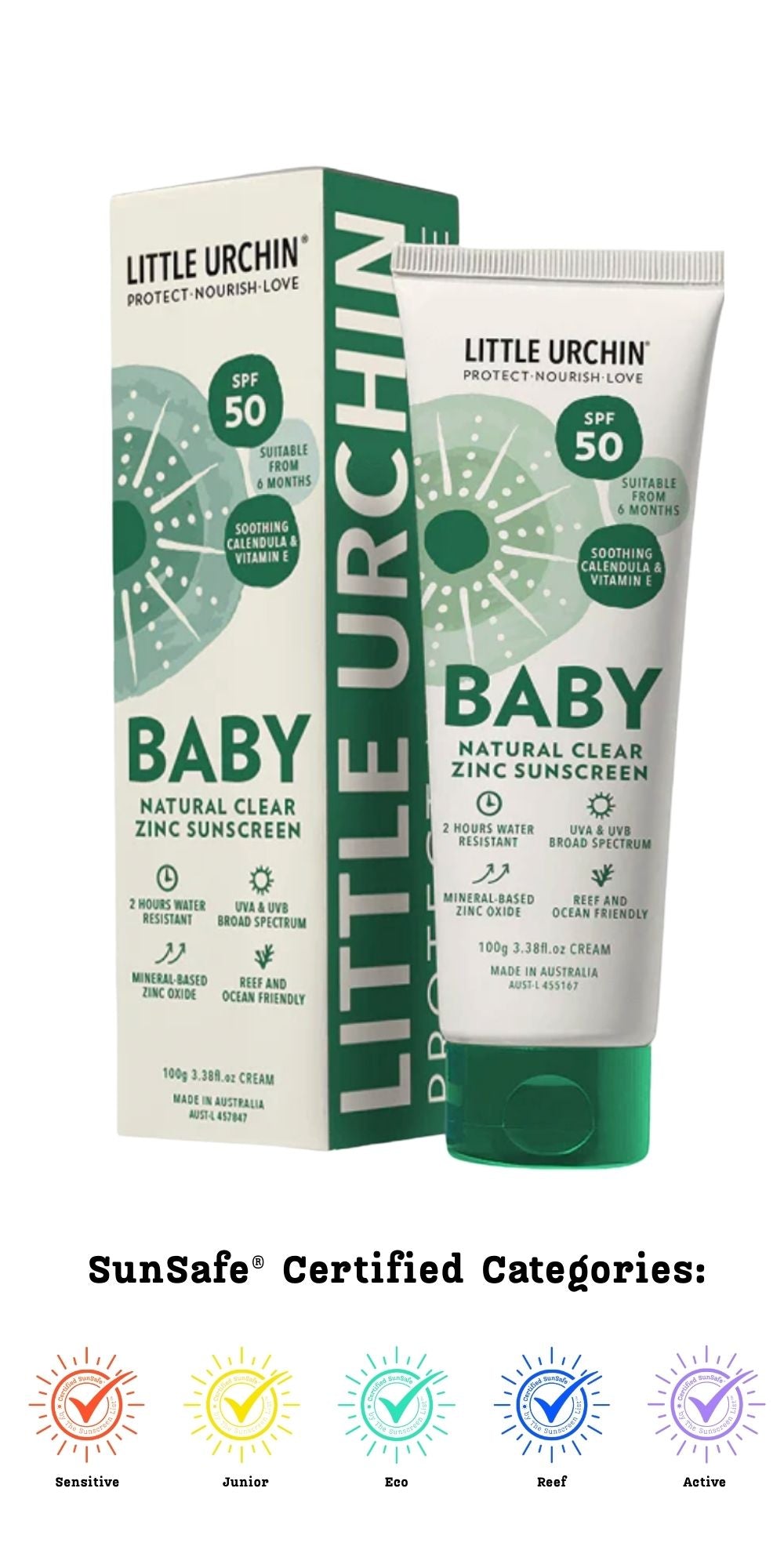 BABY NATURAL CLEAR ZINC SUNSCREEN SPF 50, 100G