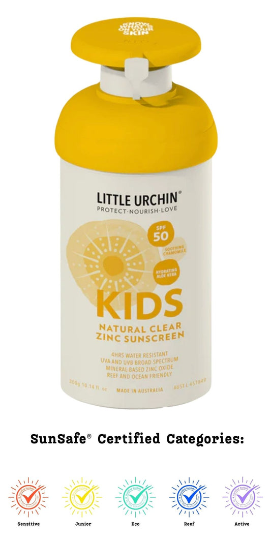 Kids Natural Clear Zinc Sunscreen Pump SPF 50, 300g