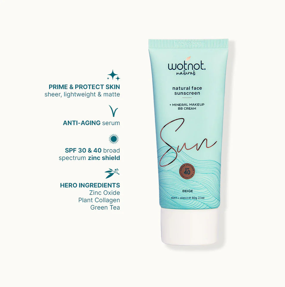 Wotnot Naturals BB Cream - Mineral Face Sunscreen SPF 40+