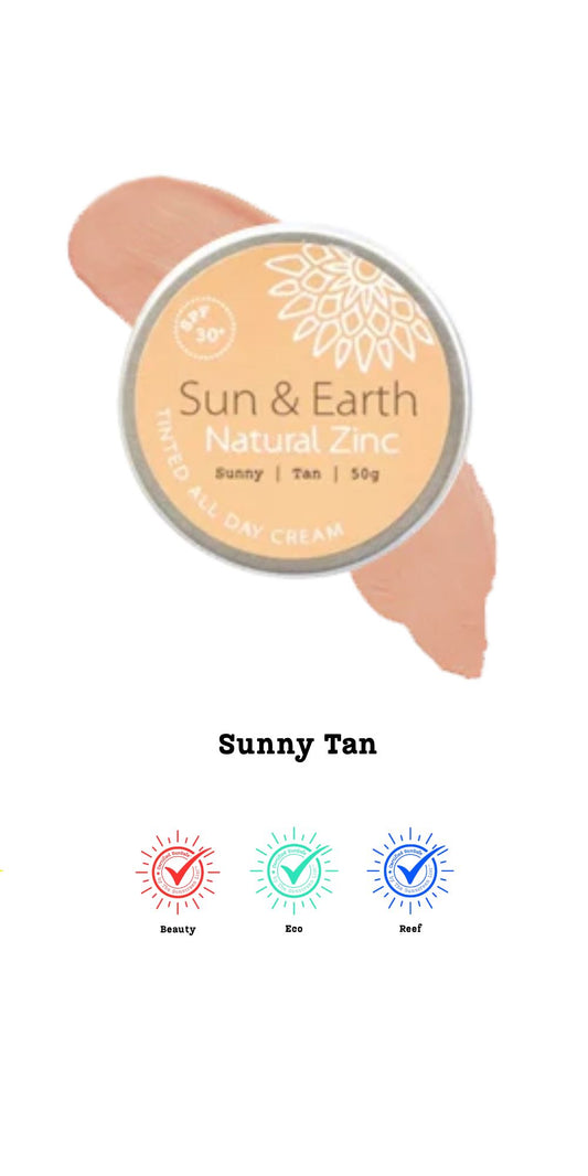 SunSafe® Sun & Earth Zinc | Tinted Organic Mineral Sunscreen Cream SPF 30, 50g