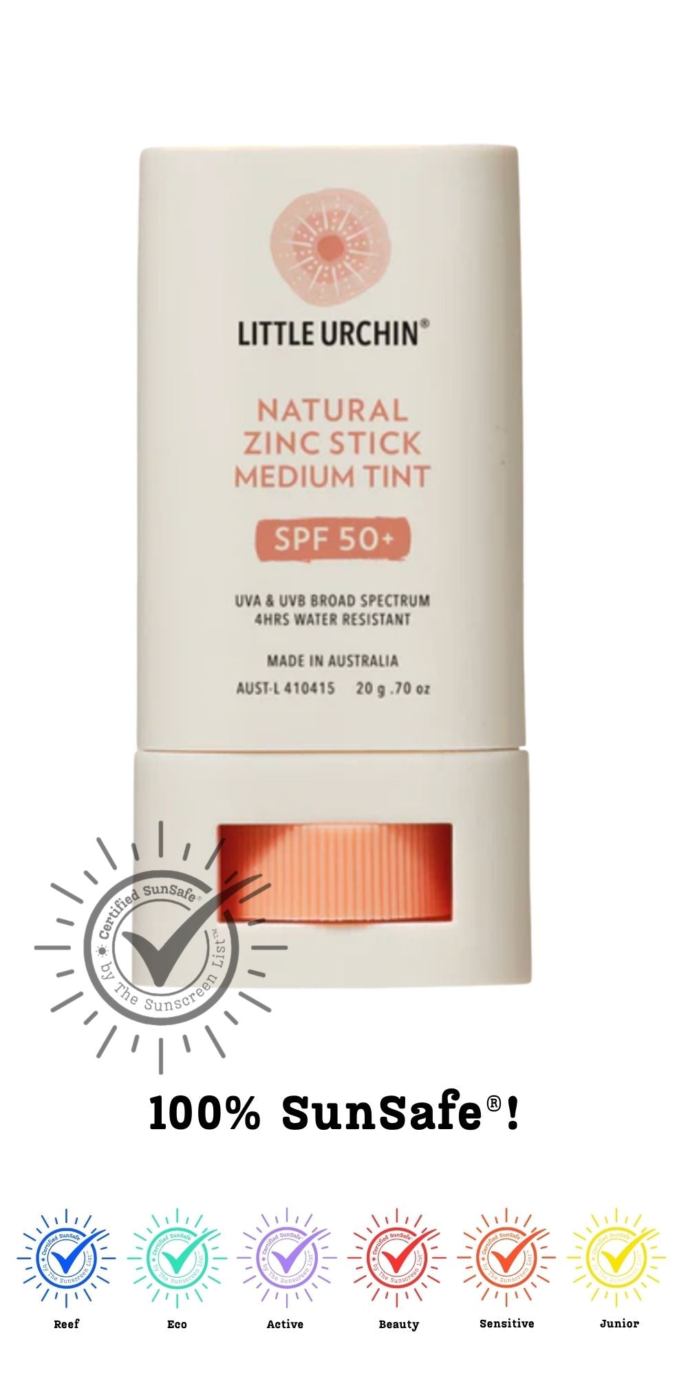 Natural Tinted Zinc Stick Clear, SPF 50+