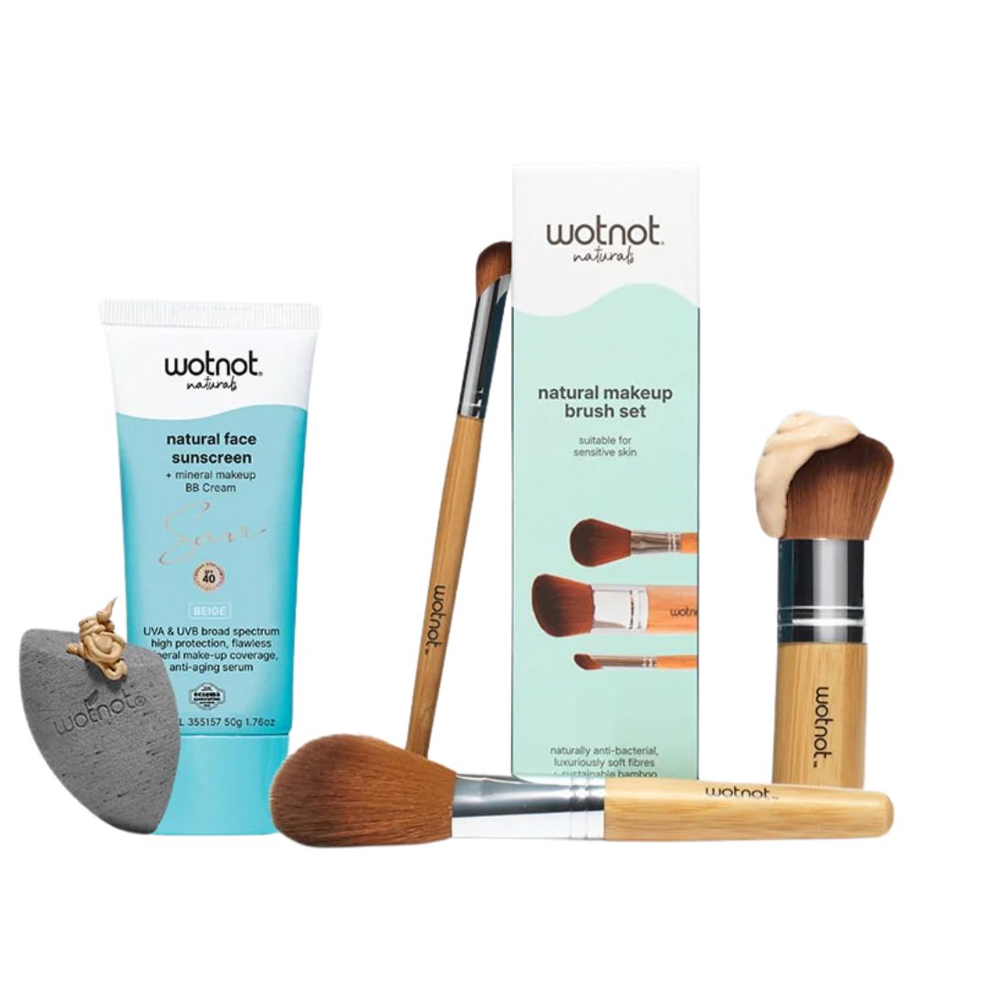 Wotnot Naturals BB Cream + Applicator Set - Mineral Face Sunscreen SPF 40+